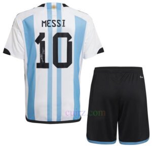 Camiseta Firmada Messi Argentina 3 Estrellas 1ª Equipación 2022 Niño