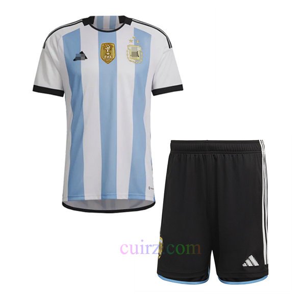 Camiseta 3 Estrellas Argentina 1ª Equipación 2022 Niño