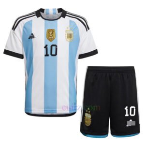 Camiseta Firmada Messi Argentina 3 Estrellas 1ª Equipación 2022 Niño